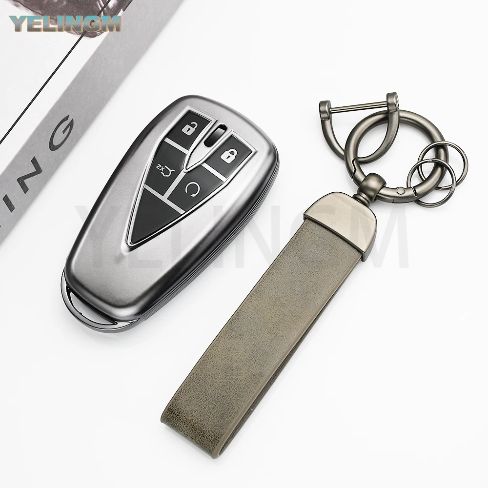 Titangraue TPU-Autoschlüsselhülle für Changan UNIT UNIK CS35PLUS CS55 PLUS CS75 PLUS Oshan X7 X5 Auto-Zubehör