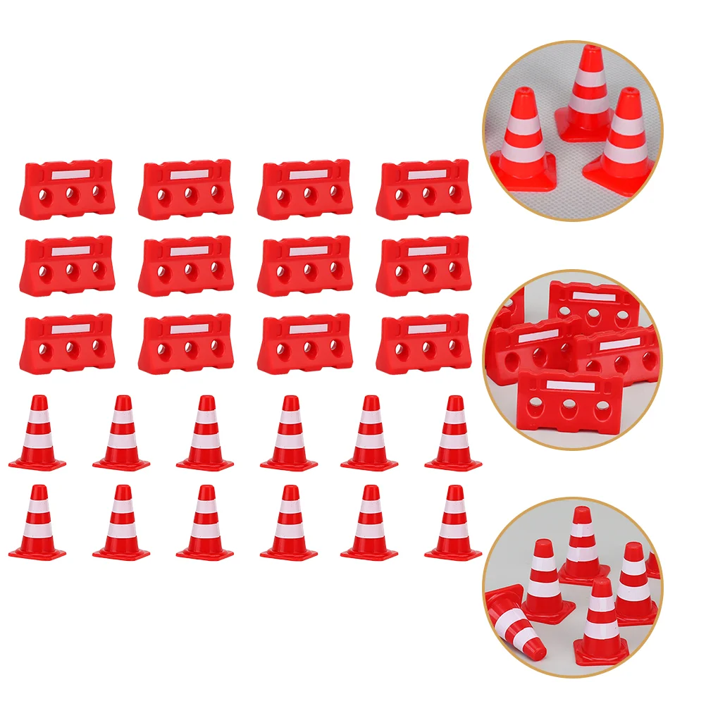 Mini Traffic Cones Fences Traffic Road Signs Playset Traffic Cones Toys