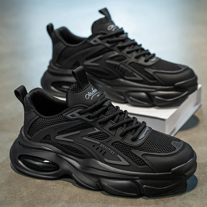 

2025 Новая мода и удобная сетчатая дышащая подошва, мужская повседневная обувь, кроссовки с толстой подошвой, дышащие кроссовки