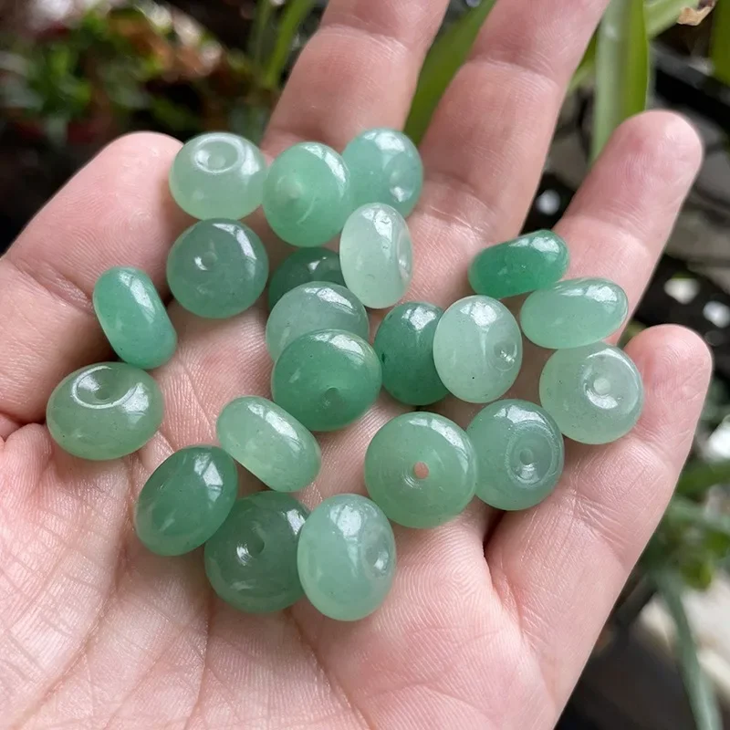 

5pc Natural Donglin Jade Doughnut Agate Chalcedony Beads Accessories DIY Bracelet Jewellery Fashion Hand-Carved Lucky Gift