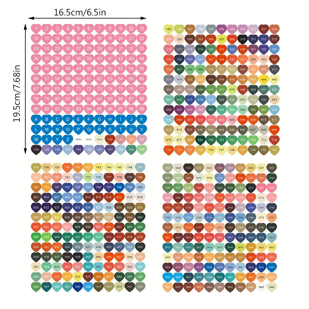 4pcs/set Diamond Painting Tool Color Number Stickers Labels Stickers Storage Box Diamond Moasic Accessories Colorful