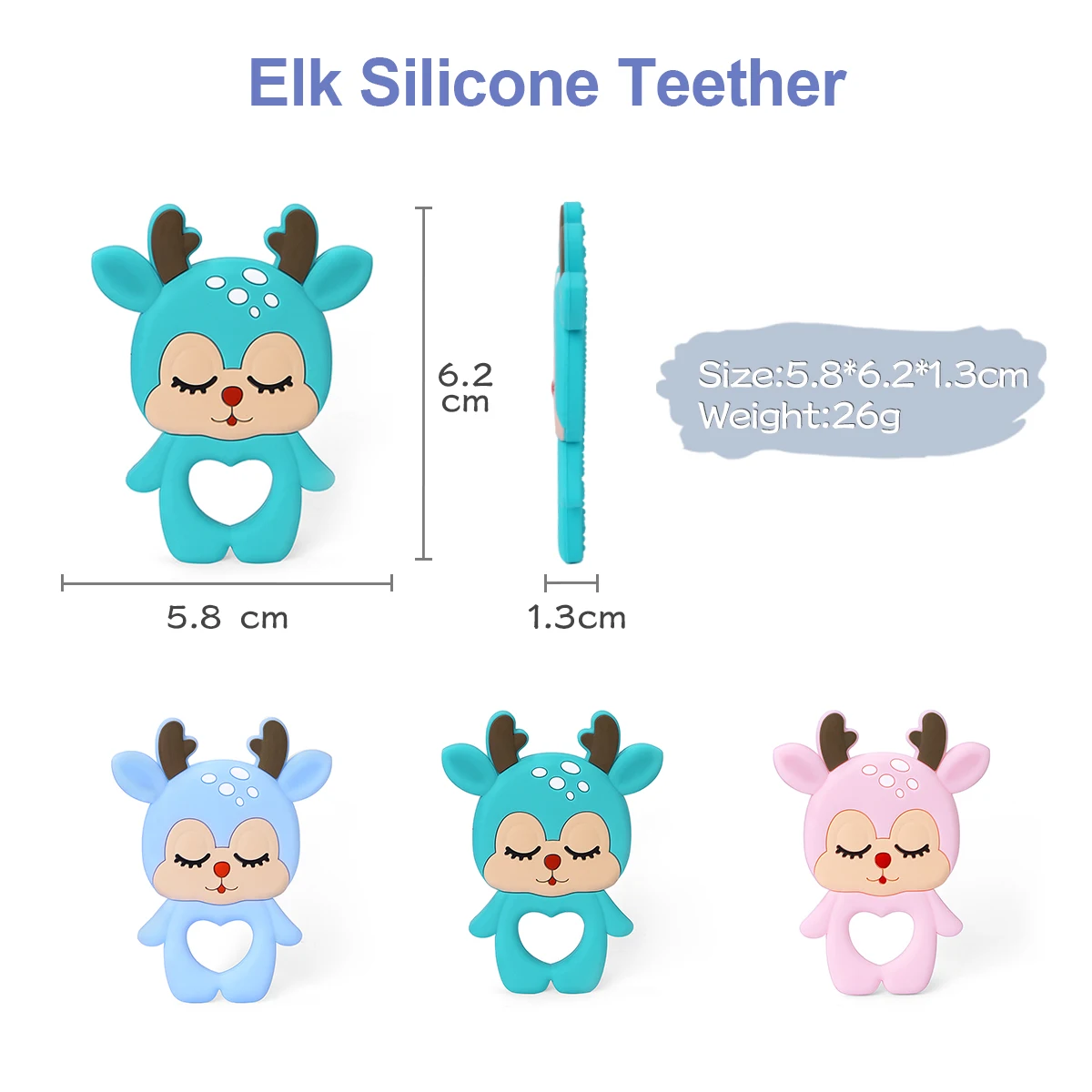 TYRY.HU 1PC Cartoon Animal Baby Silicone Teether Elephant Owl Giraffe Baby Teething Toy Accessories For Pacifier Chains BPA Free