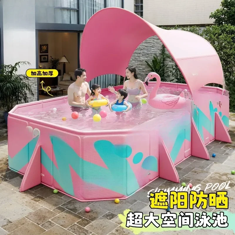 Large stand swimming pool home outdoor folding children non-inflatable