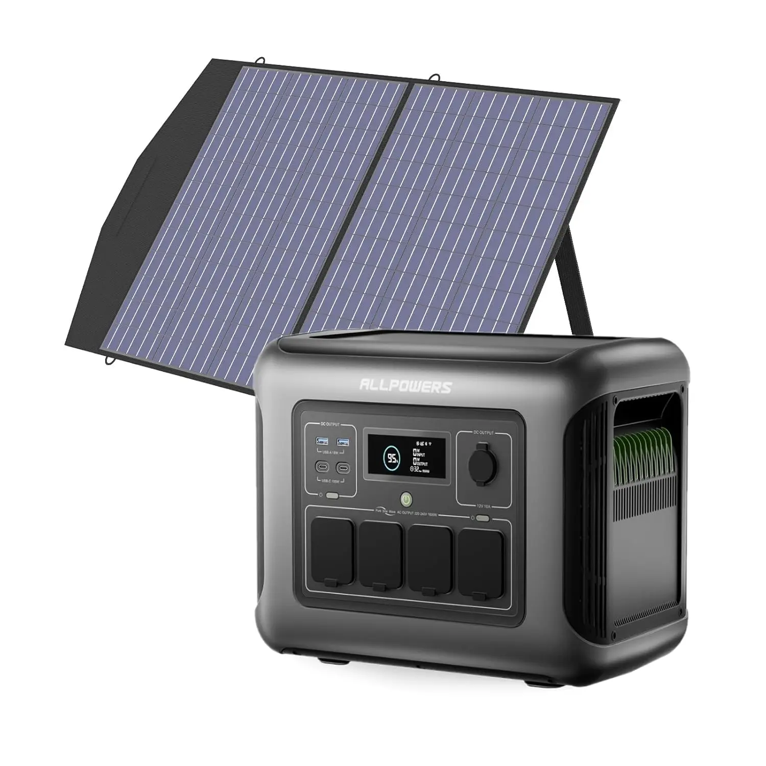 

Портативная электростанция 1600 Вт, 1056 Вт·ч с солнечной панелью 100 Вт SP027, солнечный генератор R1500 LITE (пиковая мощность 3200 Вт), LiFePO4, на заказ