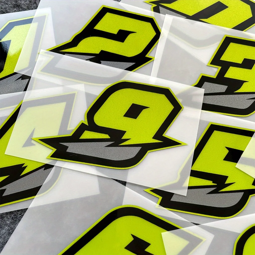 Llamativo paquete de pegatinas con temática de números "0 - 9", ideal para patinetas, botellas de agua, trae una estética de la pasión de carreras