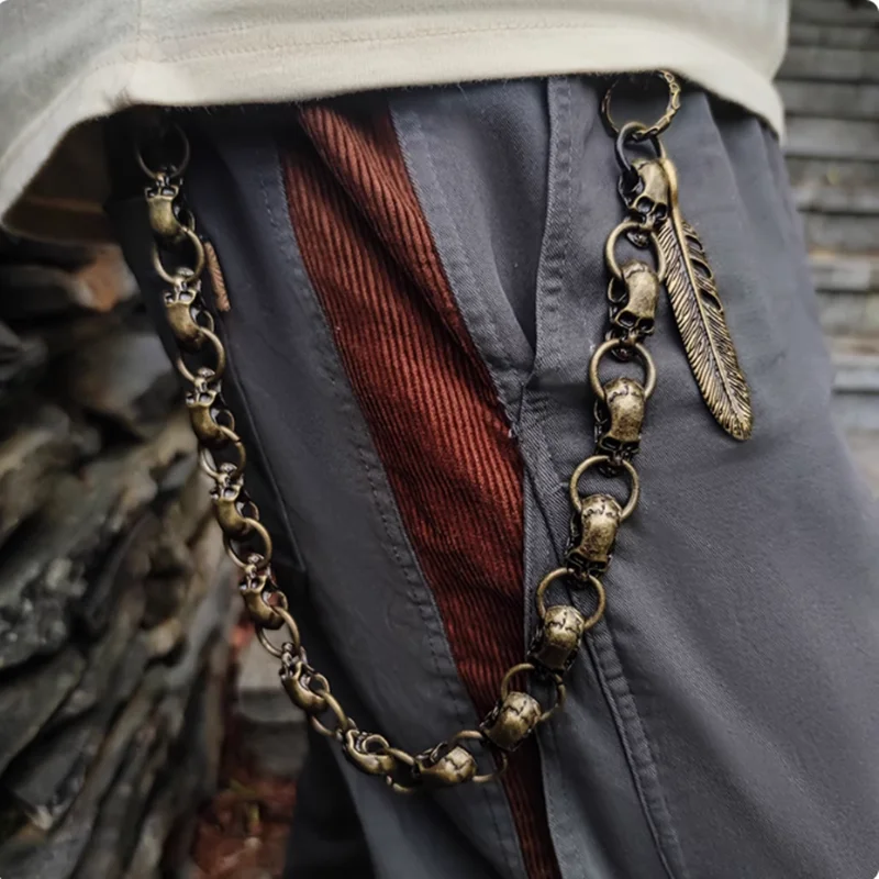 Hip Hop Skull Pants Waist Key Chains Men Women Cool Jeans Keychain Wallet Chain Gothic Biker Fashion Accessories