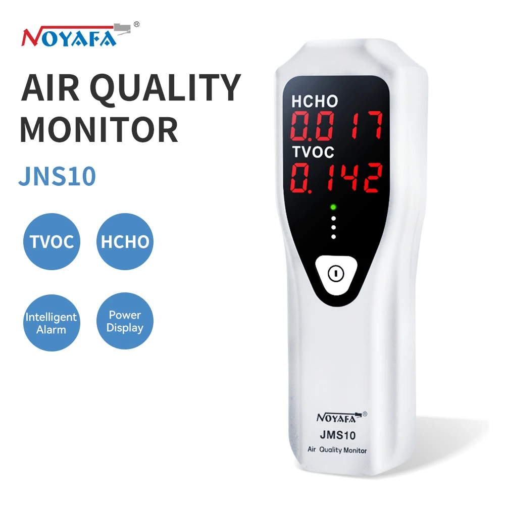 Noyafa-monitor de Qualidade do ar Detector de Gás Tvoc Tester de Formaldeído Diafragma Led Detectar Medidor de Poluição Casa e Escritório Jms10