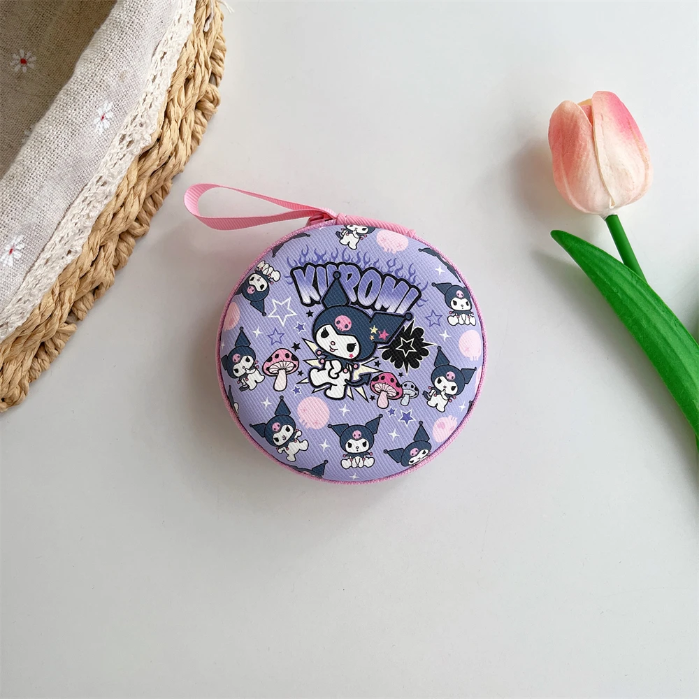 9.5cm Zipper Earphone Box For Airpods Cable USB Hello Kitty Cinnamoroll Kuromi Duffy Stellalou Snoopy Carry Storage Bag