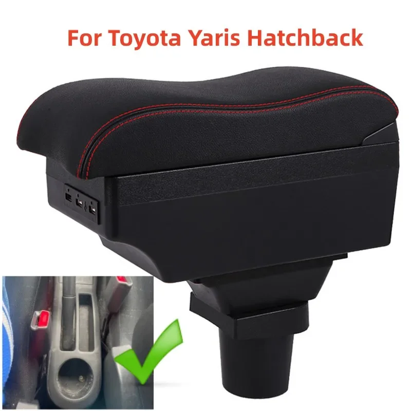 For Toyota Yaris Vitz 5dr Hatchback 2005 2006 2007 2008 2009 2010 2011 Car Armrest Box Internal Modification USB Led Accessories