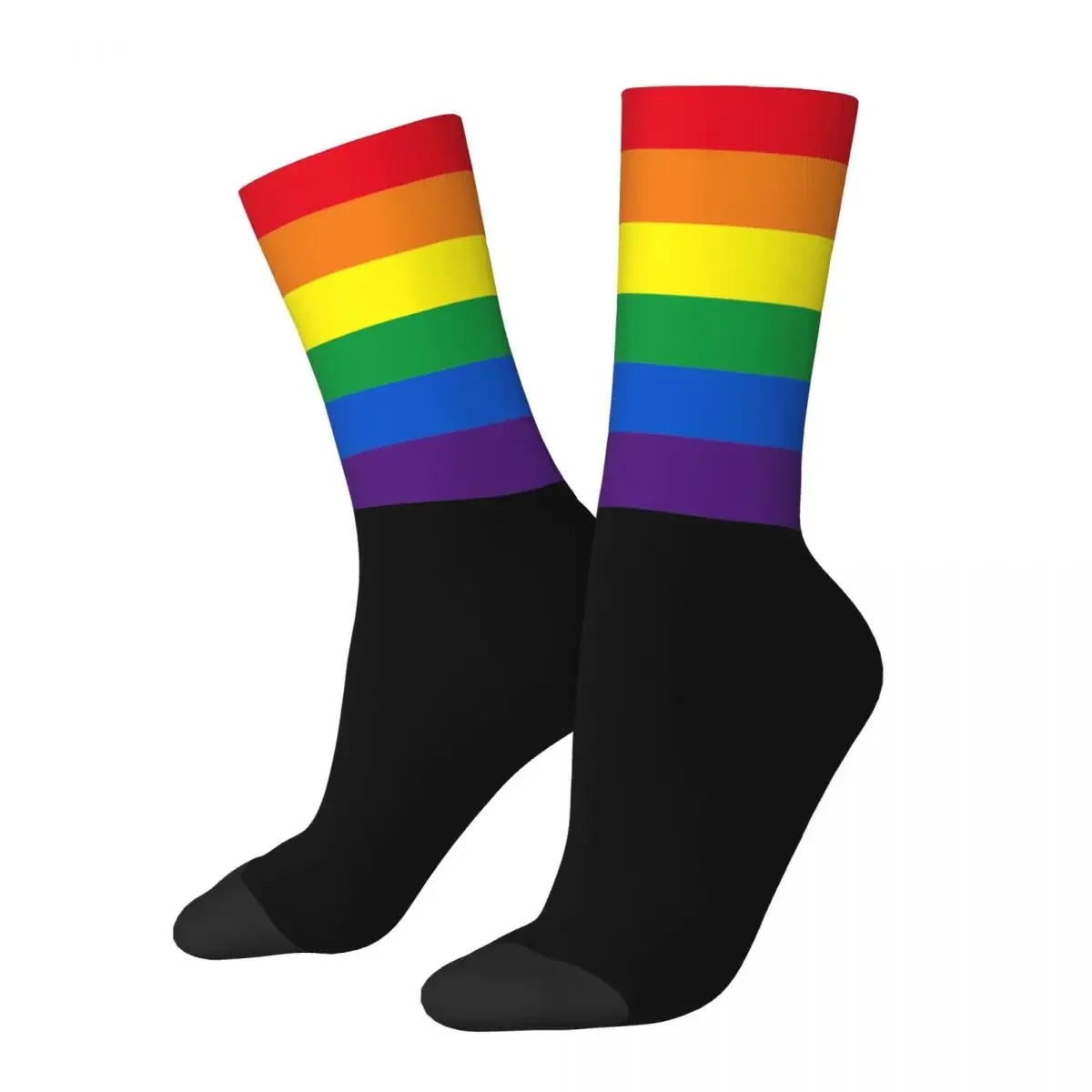 Harajuku Stolz Regenbogen Streifen Farben lgbt Homosexuell Flagge Sports ocken lange Socken für Frauen Männer rutsch feste atmungsaktive Basketball-Socken