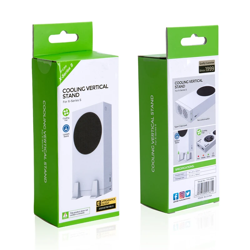 TYX-0658 for Xbox Series S Console Dual Cooler Vertical Fan System 2 USB Hub Charging Cooling Stand