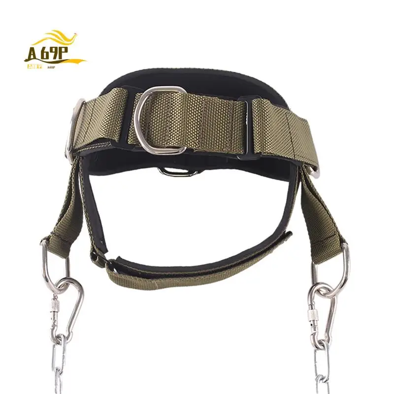 

A69P-Weight Lifting Head Neck Straps,Nylon Cap With Chain,Increases Neck Core Strength,Neck Harness,Neck Trainer For Home