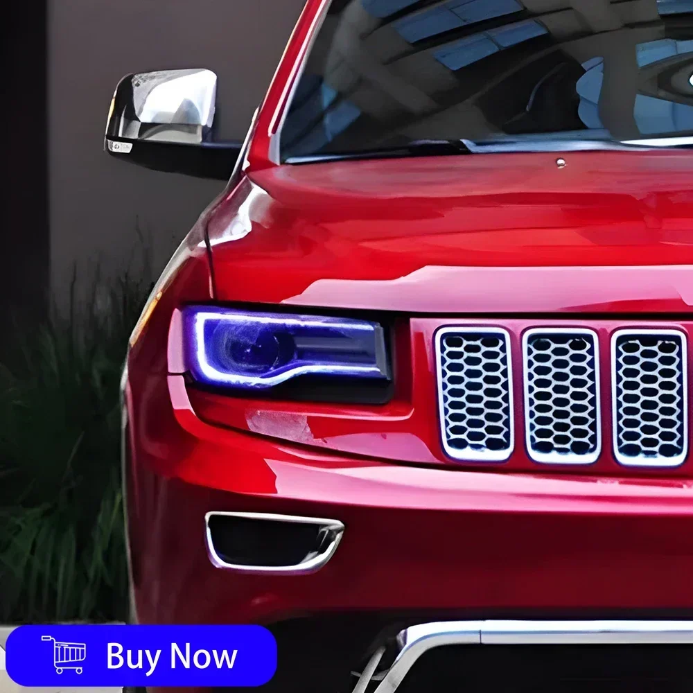 مصابيح أمامية للسيارة لسيارة جيب جراند شيروكي 2014-2021 مجموعة مصابيح خلفية LED ترقية عالية تكوين ملحقات إشارة الانعطاف #6