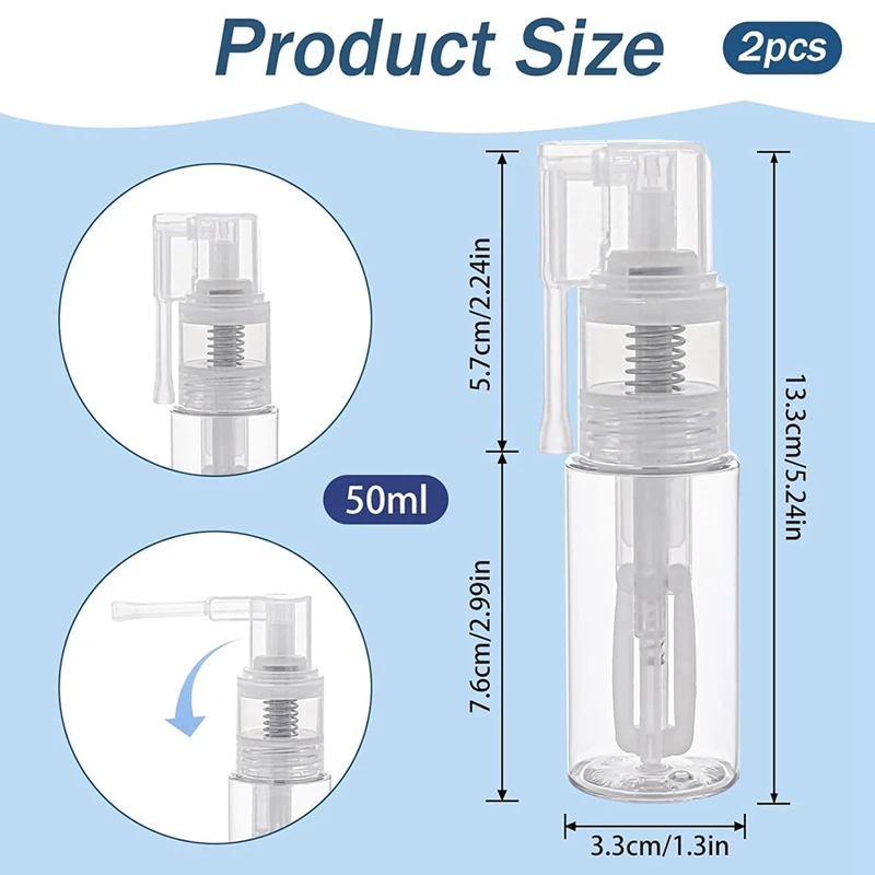 シラミ-透明なグリッタースプレー,多目的スプレーボトル,プラスチックスプレーボトル,50ml, 2個