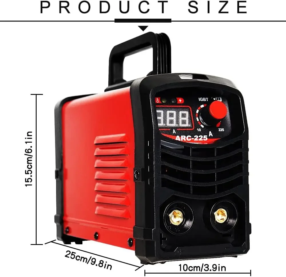 MMA 225A 110V Welder Machine,Portable Stick Welder IGBT Inverter Digital Display LCD,Home DIY Arc Welder,Start Arc