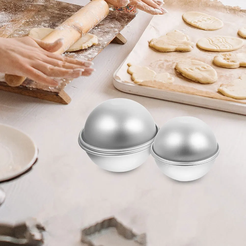 

10pcs Half Round Baking Molds Aluminium Alloy Cake Mold Non-Stick Diy Tool For Dessert Ice Cream Soap Bath Ball Making