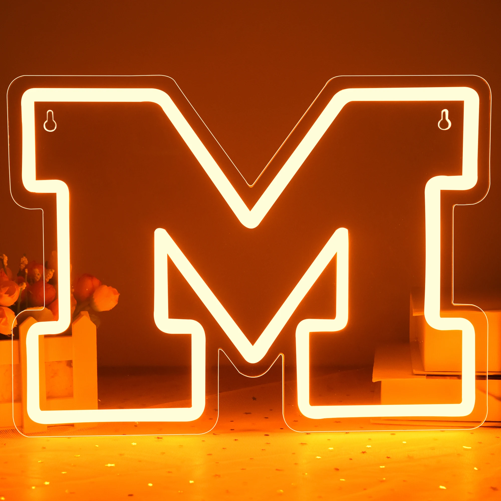 College Neon Signs Michigan Neon LED Sign Football Team Logo Neon Sign for Room Decor City Name Light Sign for Man Cave