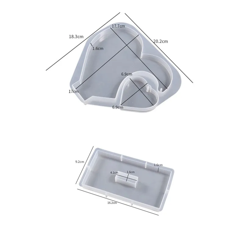 Love Heart Picture Frame Pendulum Pedestal Base Silicone Mold DIY Crystal Epoxy Resin Mold