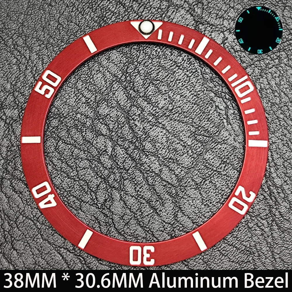 Schräge 38mm * 30,6mm Keramik/Aluminium Blau Leuchtende Lünette GMT und Taucheruhr-Einsatz Passend für 40mm Uhrengehäuse Ersatz-Uhrenteil – Detail 17
