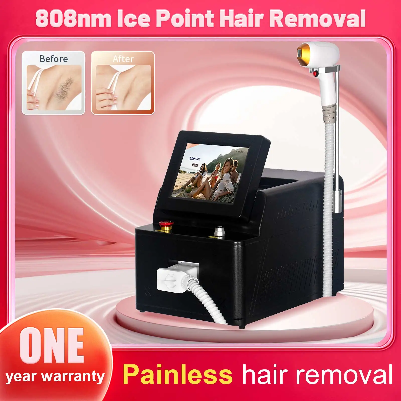 Latest Version High-end Depiladora Laser 808NM 755NM 1064NM Diode Laser Hair Removal Machine Safe Painless Permanent Depilation