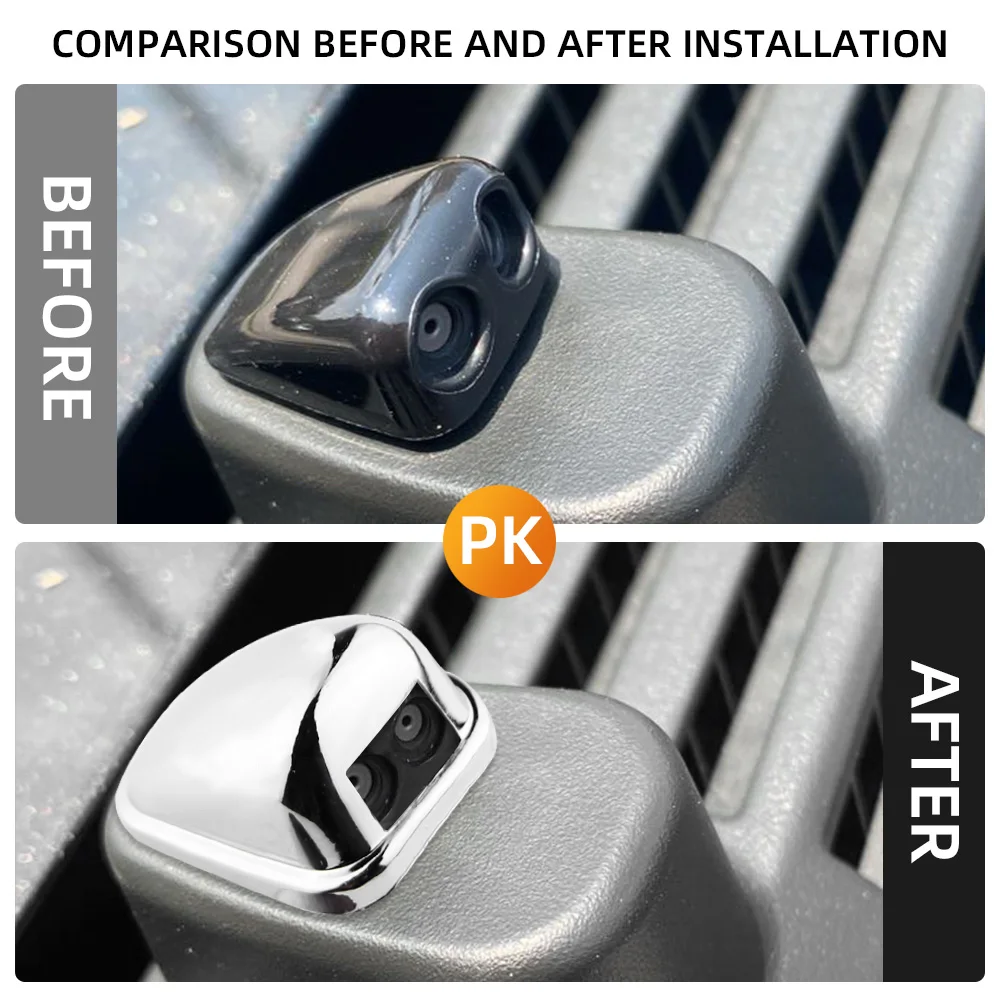 2pcs/set Car Water Spray Nozzle Chrome Cover Sticker for Perodua Myvi Viva Bezza Alza Kelisa Axia for Toyota Avanza Accessories