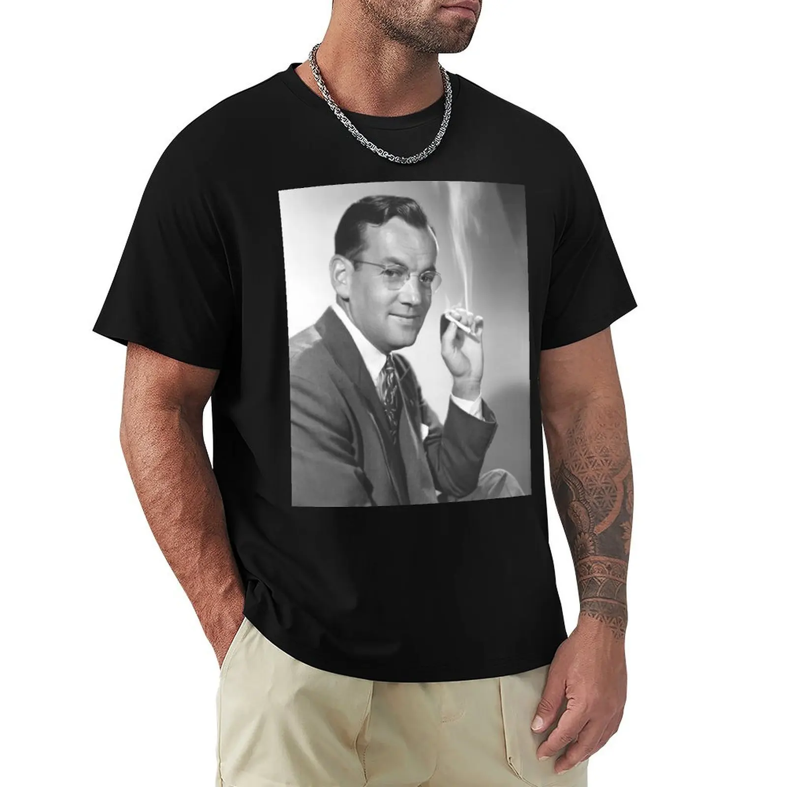 Camiseta Glenn Miller con imagen en blanco y negro de mediados de 1942, camiseta holgada de talla grande