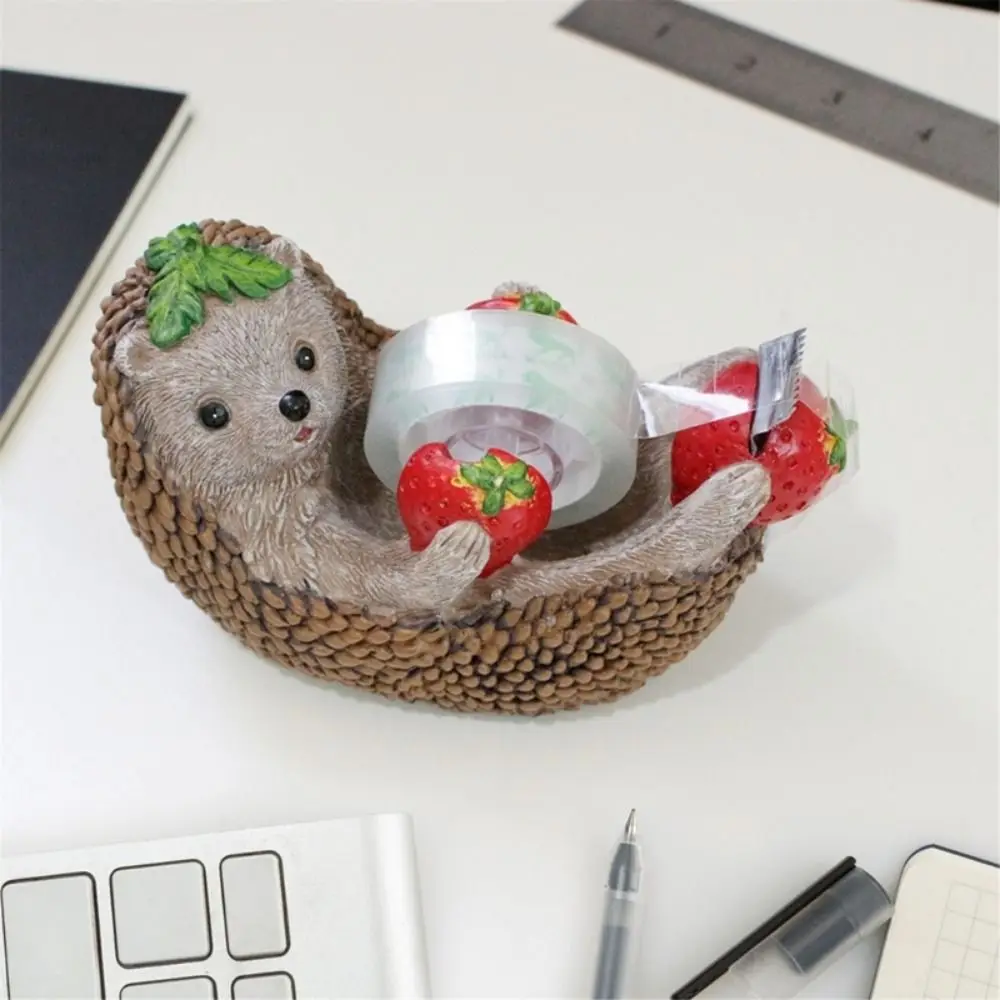 Set Cute Hedgehog Tape Holder Cartoon Animal Shape Hedgehog Tape Dispenser Easy to Use Hedgehog Desktop Ornaments