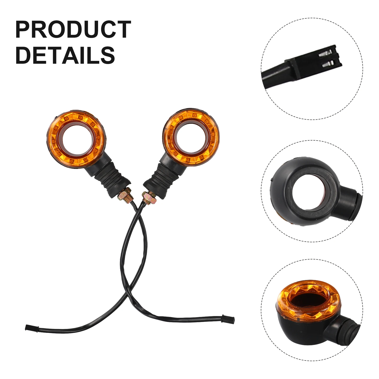 Electric Bicycle Turn Signal Lamp 36-72V Circular Buckle Hollow Direction Light E-bike Rear Rack Tail Light Accessories