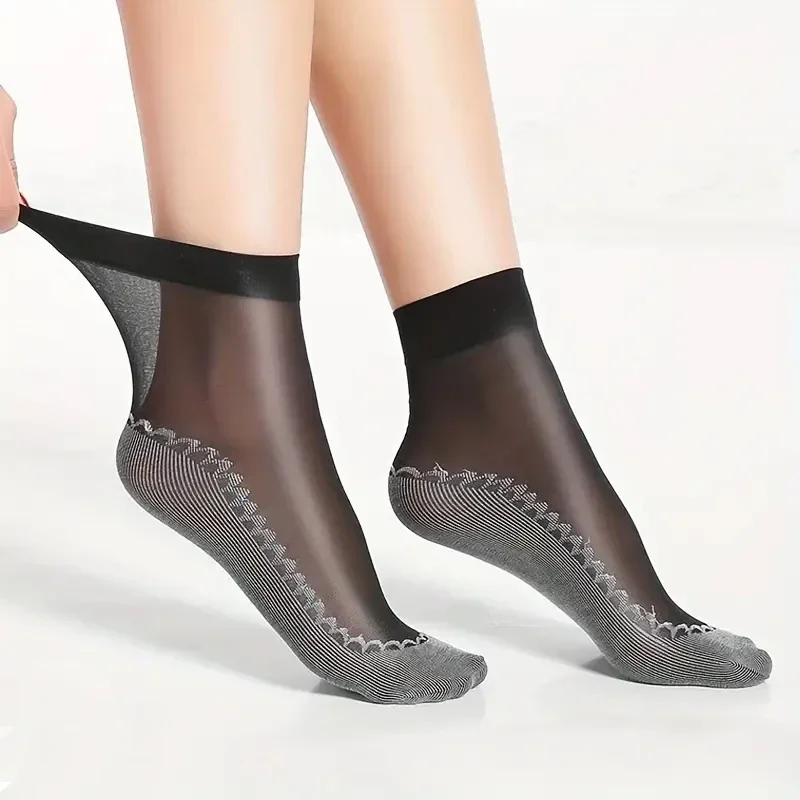 5/10 أزواج المرأة الجوارب القصيرة سامسونج المضادة للانزلاق القطن أسفل تمتد الجوارب الصيف تنفس لصق جورب امرأة جورب مرن