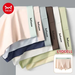 MiiOW 3Pcs Lyocell Men Boxers Breathable Sports Underwear Underpants Male 5A Antibacterial Crotch Men's Panties Man Boxer Trunks