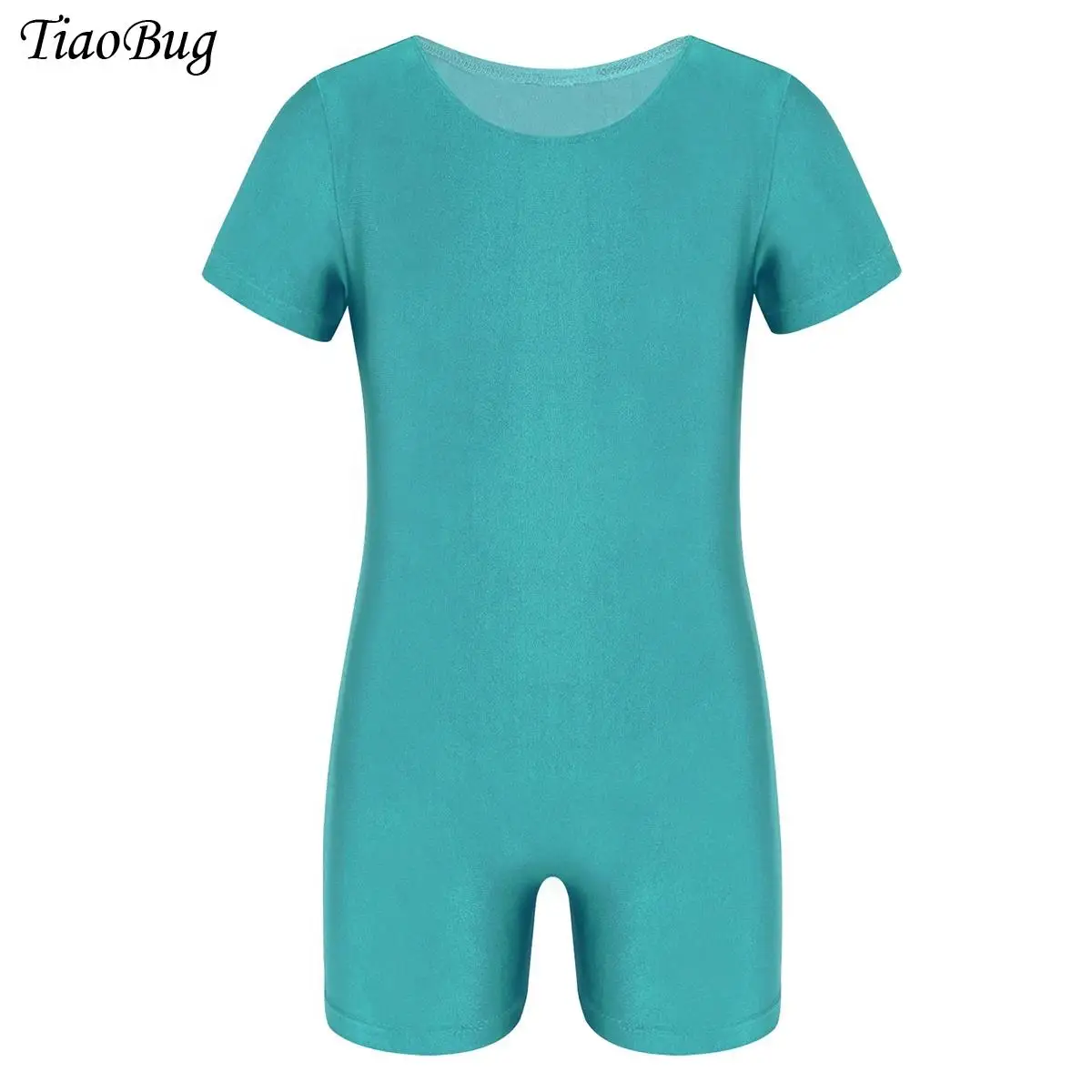 

Boys Girls Swimsuit Summer 2024 Ballet Dance Gymnastics Leotard Short Sleeves Solid Color Stretchy Jumpsuit Unitard Kids Clothes