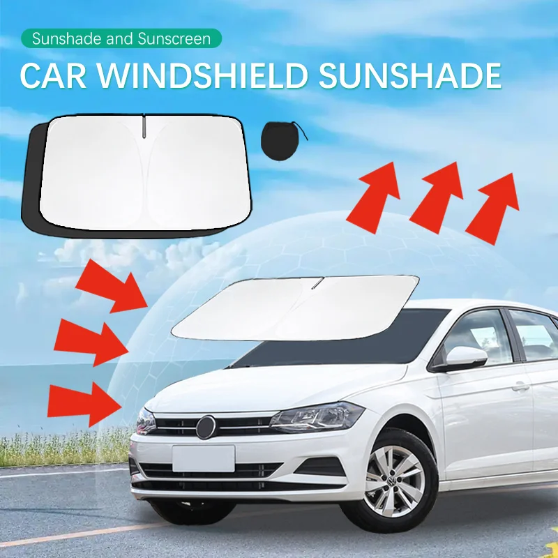 Protetor Solar para Carro VW Volkswagen Polo 9n 6r Polo 6n2, Protetor de Para-brisa Dianteiro, Isolamento Térmico, Acessórios Automotivos para o Verão