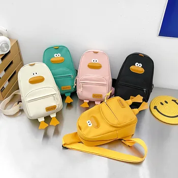Çocuk için askılı çanta omuzdan askili çanta karikatür sevimli ördek göğüs çanta erkek kadınlar için Crossbody çanta çantalar ve çanta 슬링ссwomen мка