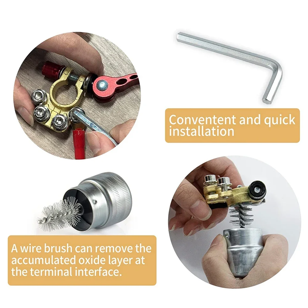 1 Set Car Battery Terminals Wire Cable Clamp Terminal Connectors Positive Negative Quick Release Connector for Caravan Auto