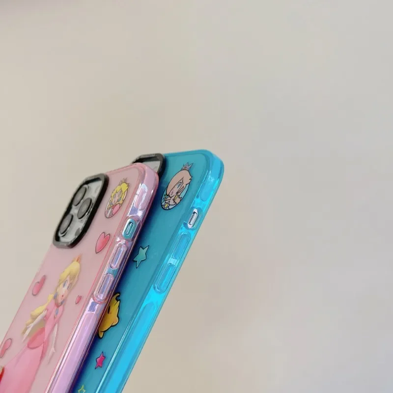 Super Mario Cartoon Princess Peach Daisy Rosalina Phone Case for Iphone 14 13 12 11 X XS XR Pro Max Plus Kawaii Protective Shell
