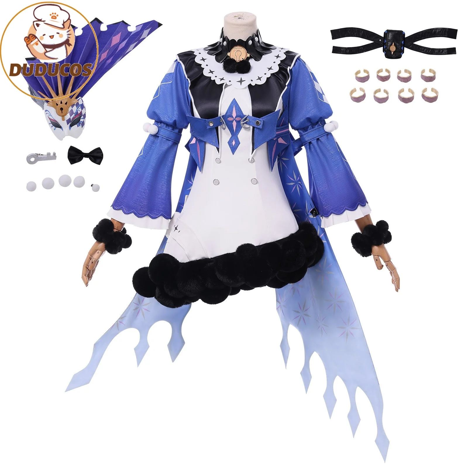 Wuthering Waves Roccia تأثيري حلي شعر مستعار فستان أغطية الرأس فرقة من الحمقى Rinascita حفلة الهالوين للنساء الفتيات الدعائم #5