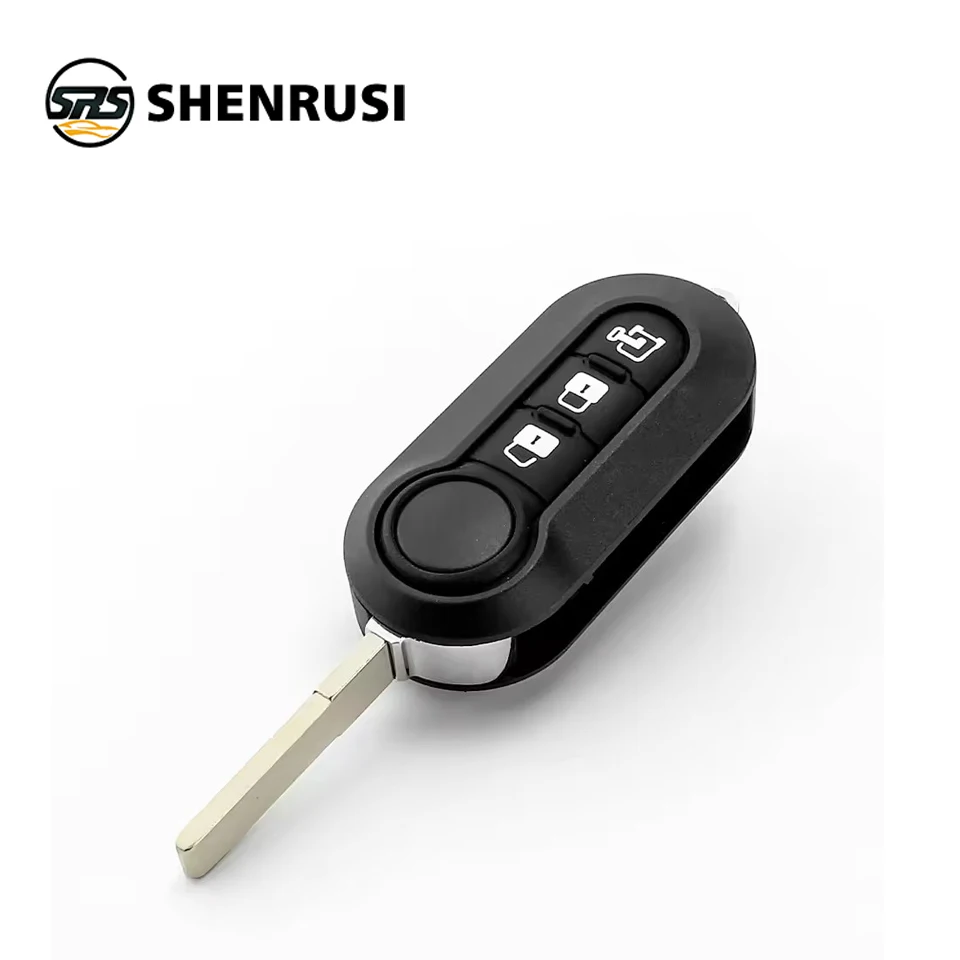 

SHENRUSI для Fiat 500 Panda Punto Bravo, 3 кнопки, обычный откидной пульт дистанционного управления, чехол, пустой корпус, брелок без ключа, лезвие SIP22