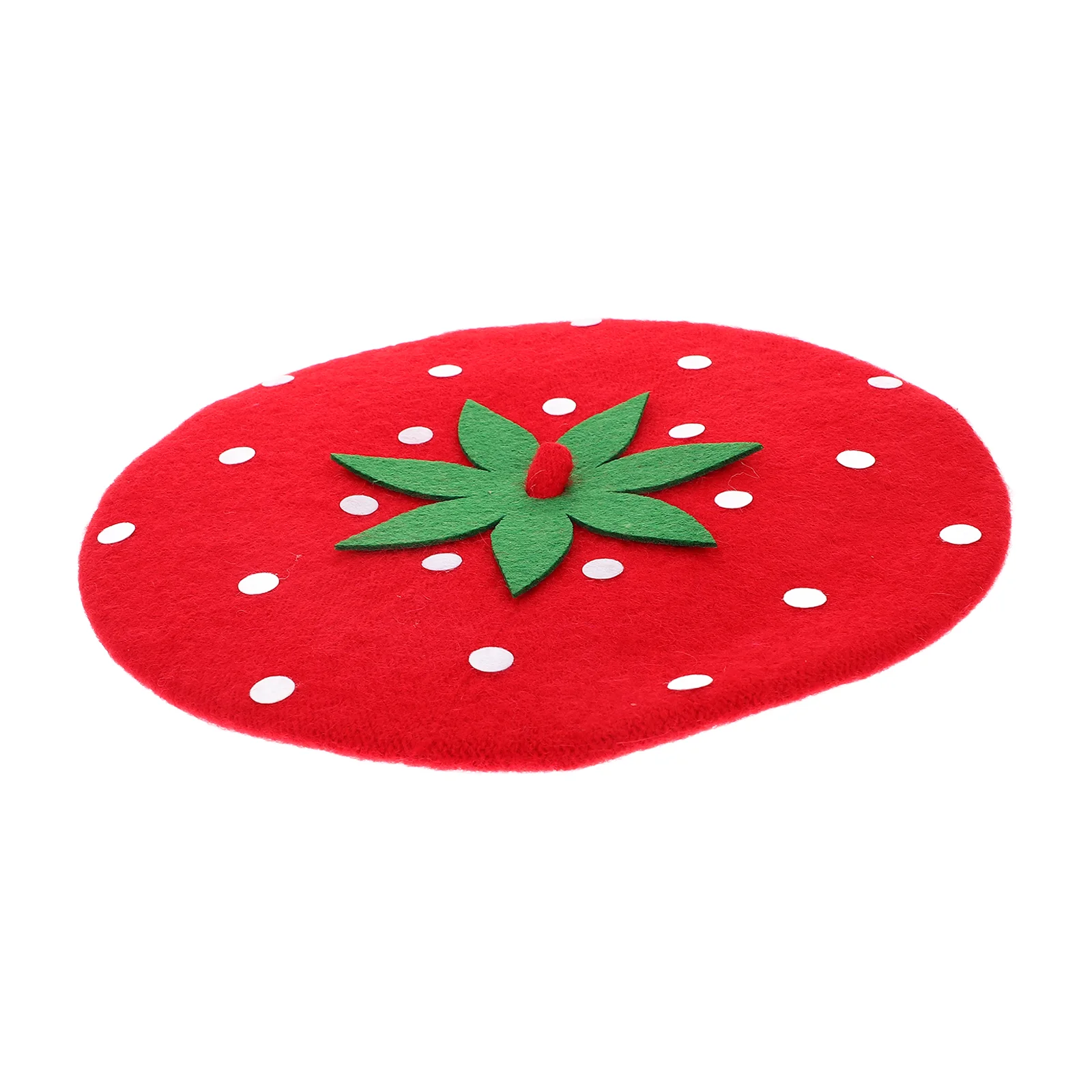 Berets Strawberries Strawberry Shape Headwear Cosplay Hat Fruit Wool Plush Lolita for Kids Blend Toddler Decorative Funny Cap