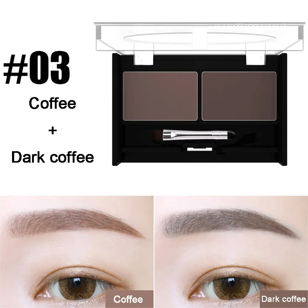 Double Color Eyebrow Powder Professional Makeup Palette Eyebrow Stamp Eye Brow Enhancers Eye Brows Shadow Make Up Brow Powder