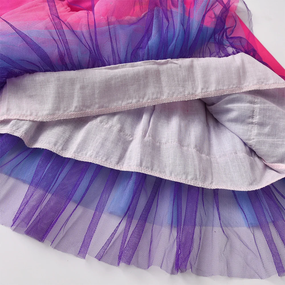 VIKITA Neue Mädchen Einhorn Rosa Kleid Kinder Layered Mesh Tüll Tutu Prinzessin Kleider Kinder Abendkleid Langarm Herbst Frühling Kleid – Detail 6