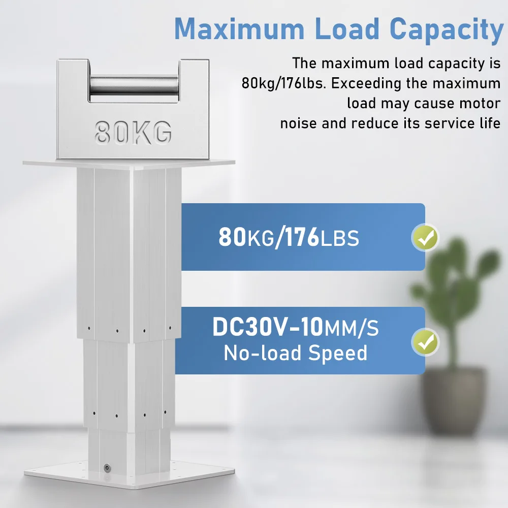 Electric Lifting Columns 80kg load 10mm/s Lifting platform DC Motor For Height Adjustment Tatami Table Desk