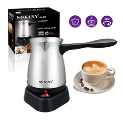 Turkish Coffee Machine Portable Mini Turkey Electric Coffee Pot Hot Milk Water Italian Mocha Tea Heating Cooker Jug 5-6 Cups