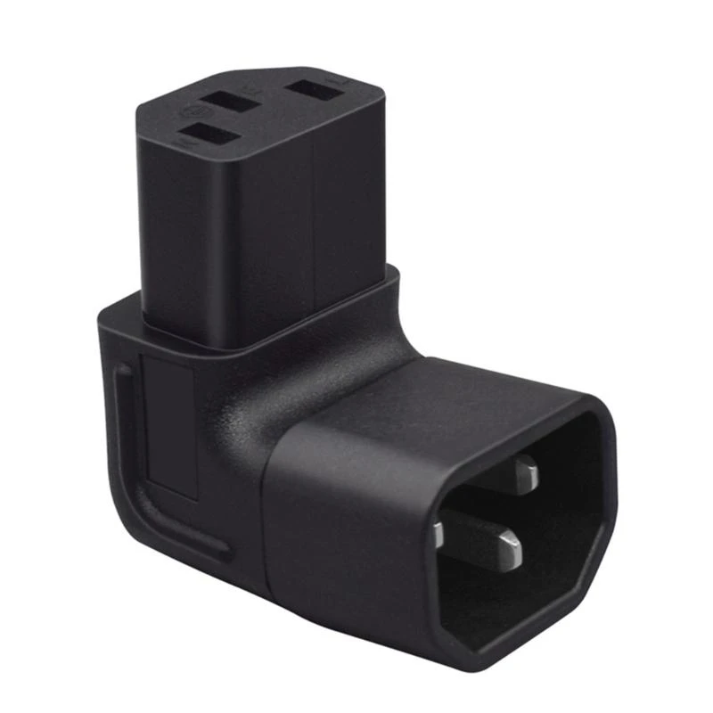  C14 to C13 Adapter 90 Degree IEC320 Male C14 to Female C13 Up/Down Angled Power Extension Adapter Power Cord Adapter