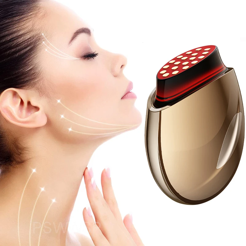 EMS Radio Frequency Beauty Instrument Red Light Collagen Regeneration Anti-aging Skin Lifting Tightening Bright Facial Massager