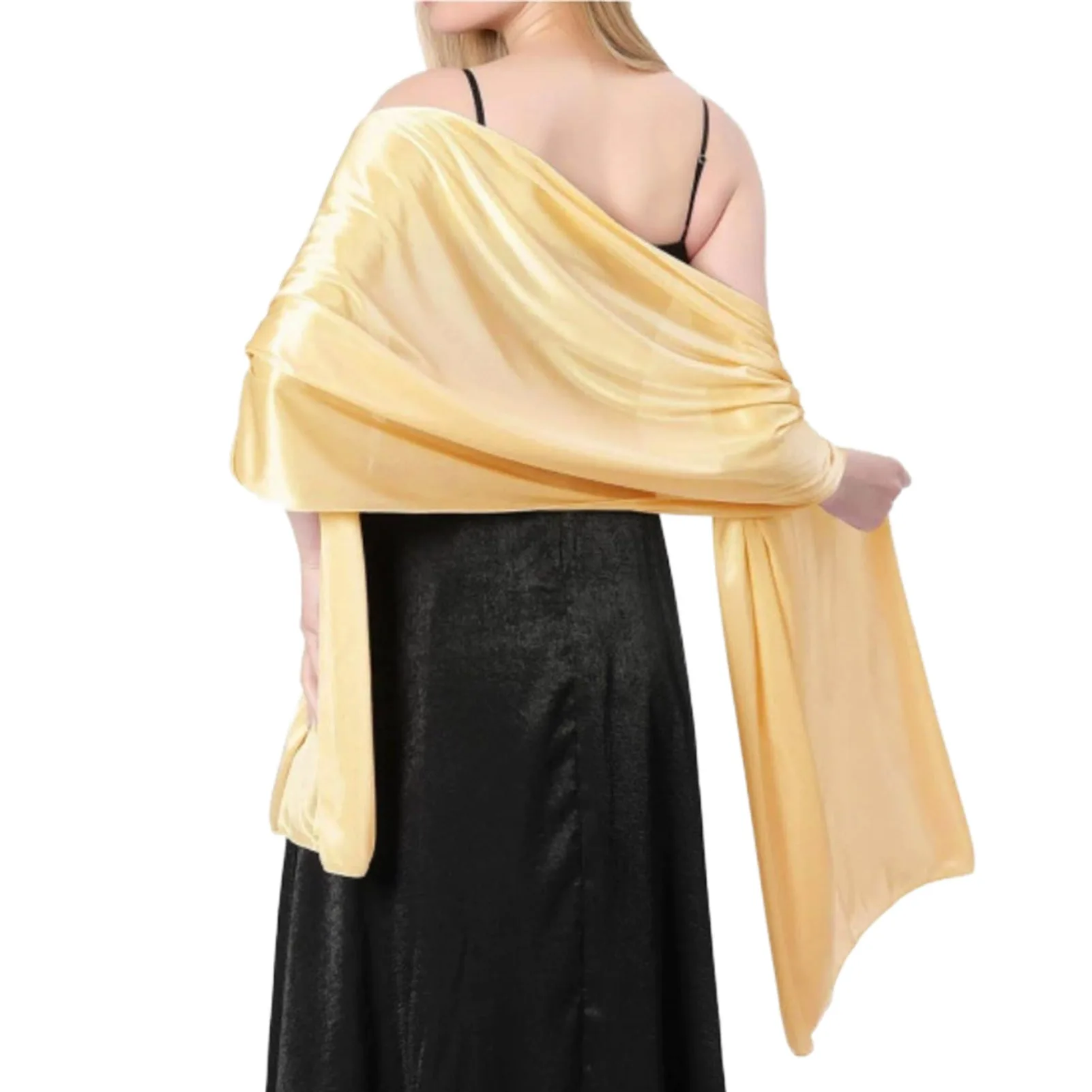 Elegant Satin Silk Shawl for Women Soft Wedding Party Evening Dress Accessory 65x180cm Lightweight Portable Luxurious Gloss Gift