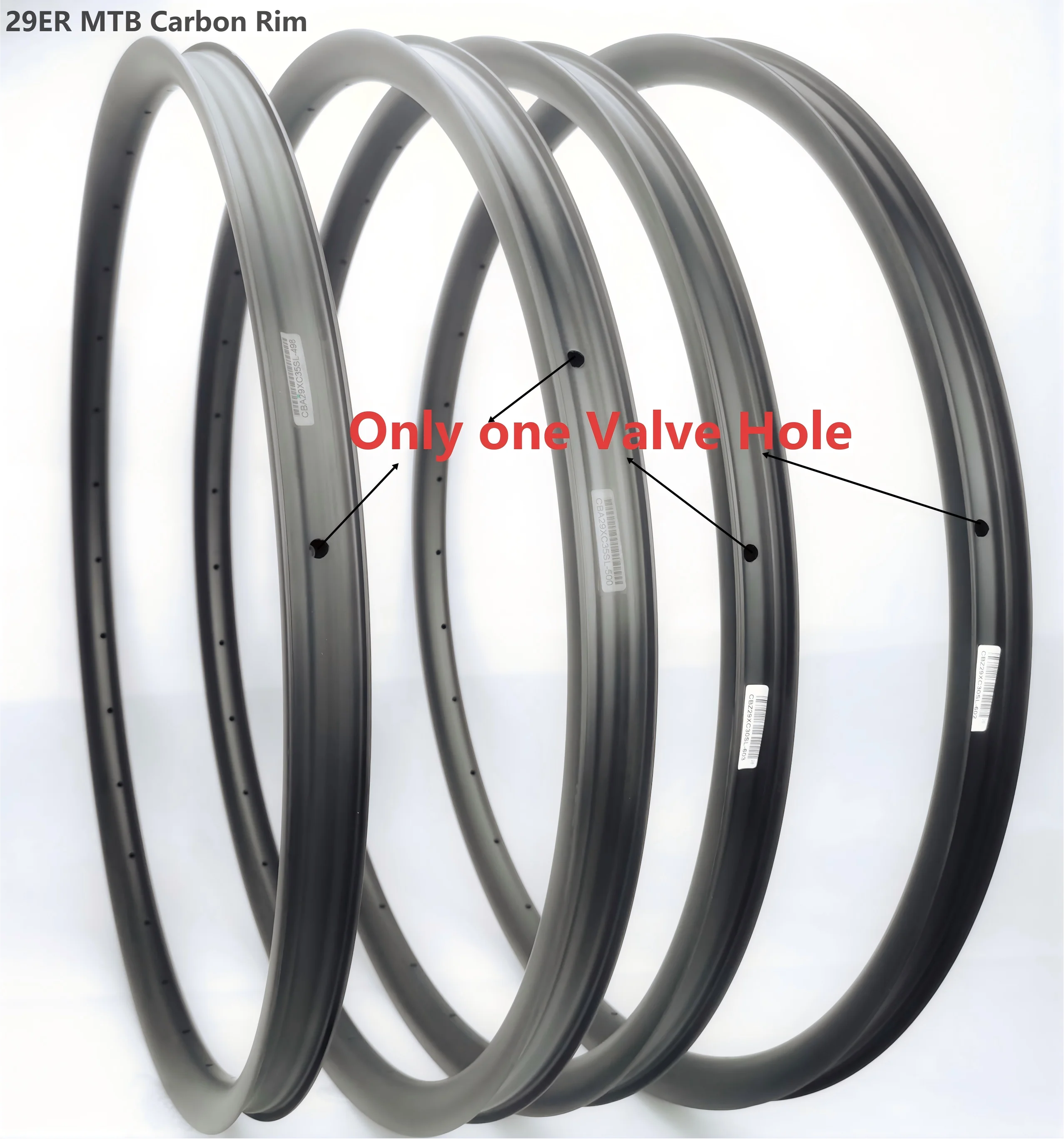Solo agujero de válvula sin cámara sin llantas, cinta T800 29er, llantas de carbono para mtb internas de 25mm, 27mm, 30mm, llantas de montaña de carbono XC 29er
