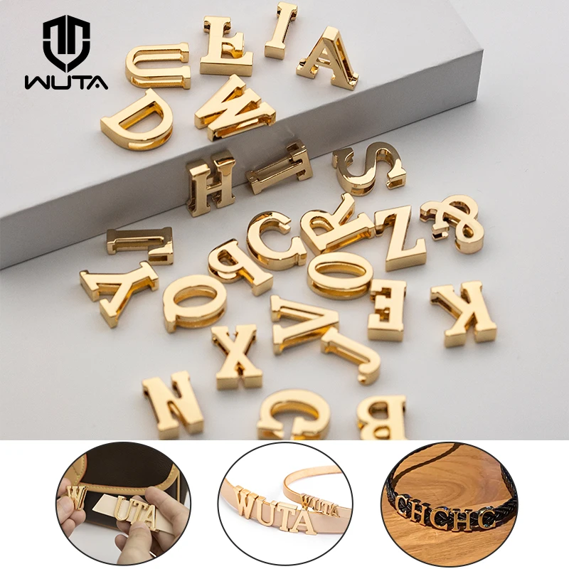 WUTA 1Pc Letters Decorative Buckles Alphabet Decoration Hardware for Bags Belt Strap Shoes Leather Craft Bag Accessories