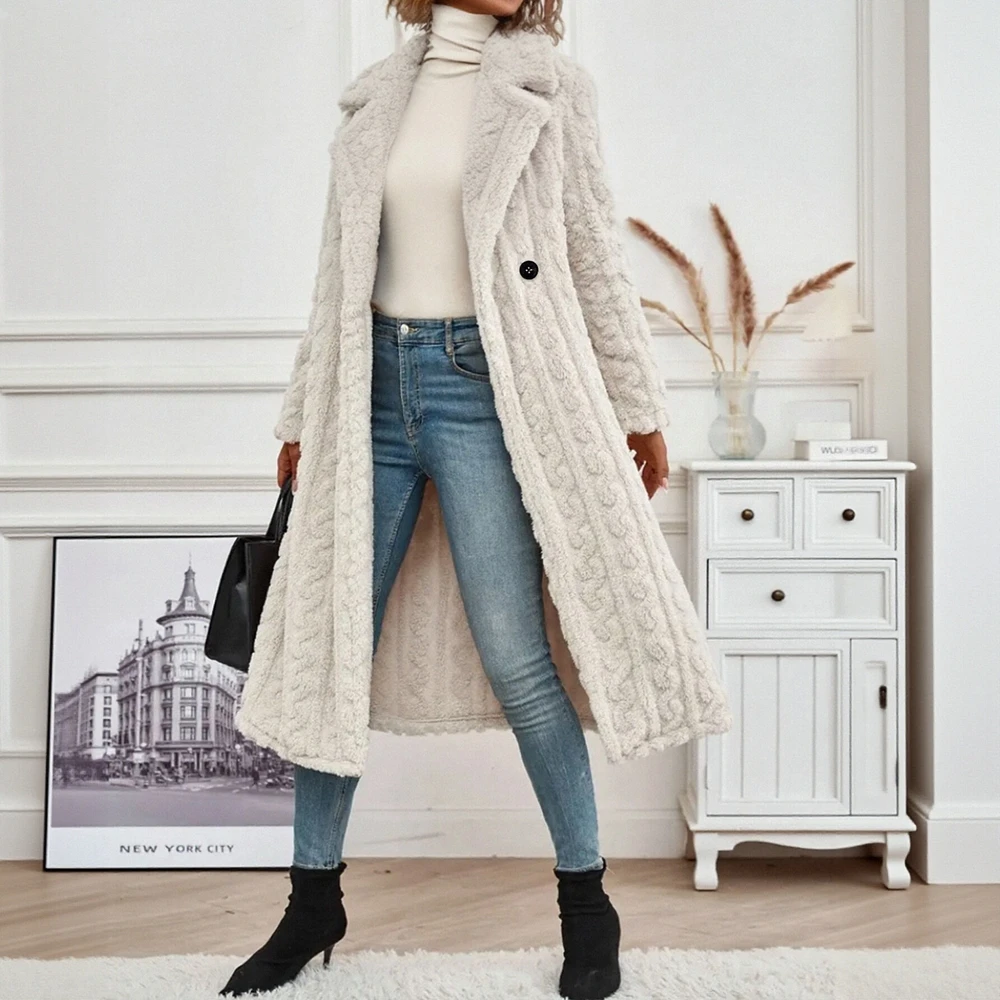 

Повседневное плюшевое пальто, зимняя одежда, женская модная верхняя одежда, удобный мягкий материал, стиль без украшения