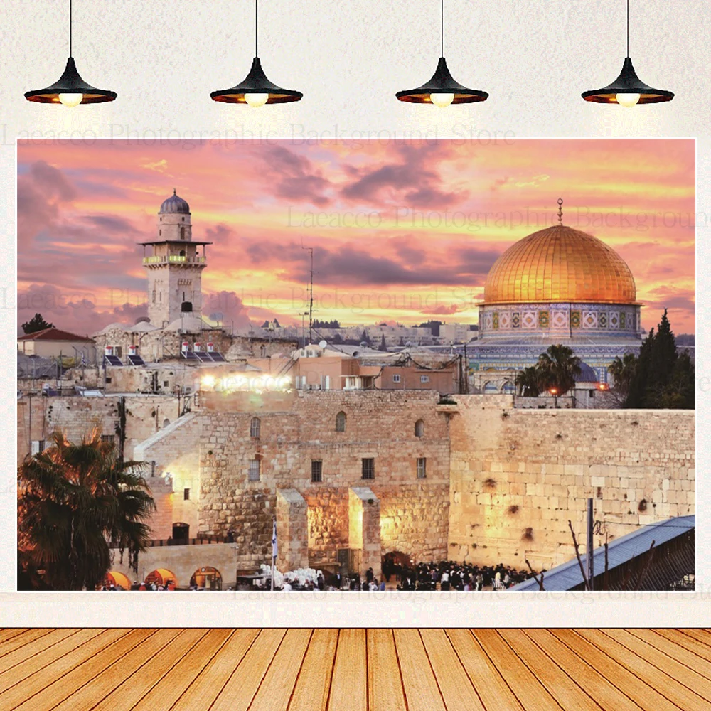 Jerusalem Holy City Cityscape Background Islamic Dome Building Jerusalem Photography Background Living Room Decoration Banner