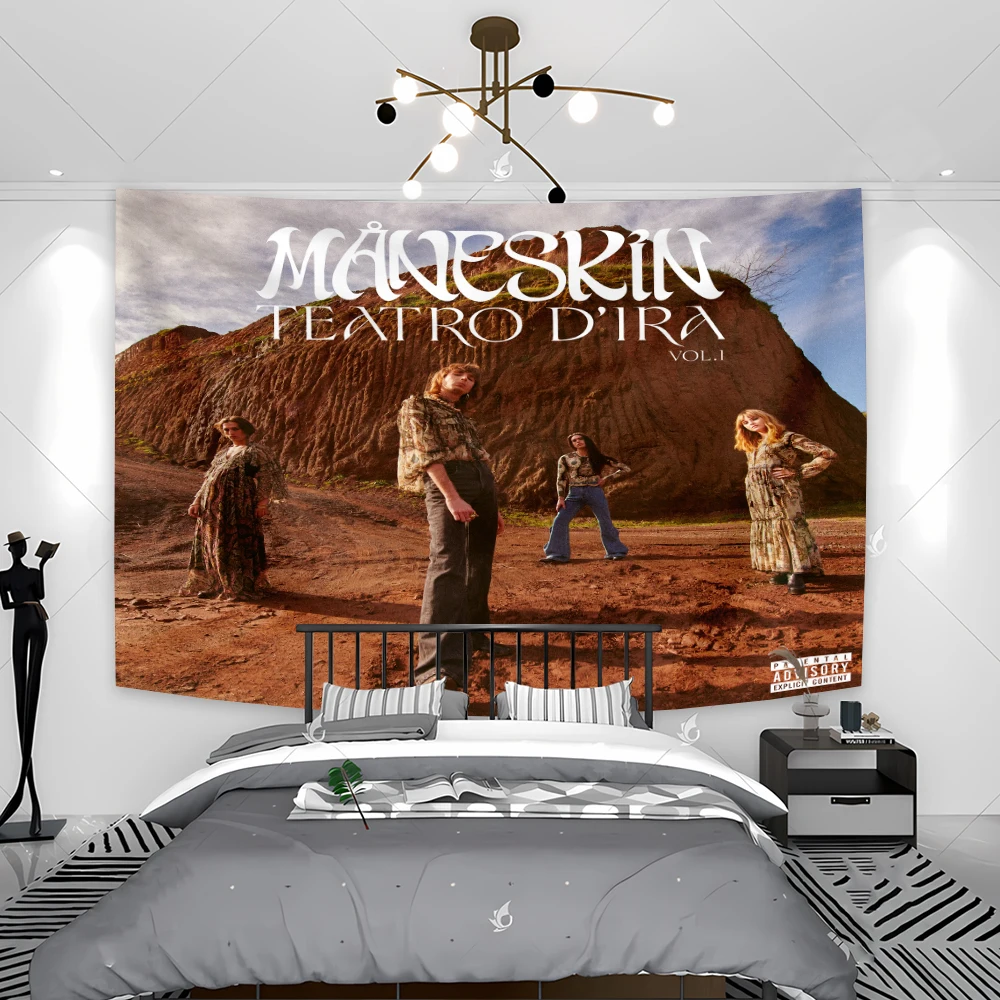 90x150cm Italian Music Group Måneskins Rock Band Decorated The Background, Tapestry, Album Cover, Flag